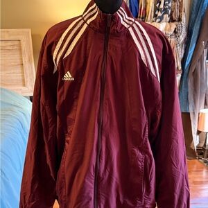 Adidas Men's Burgundy Windbreaker Jacket